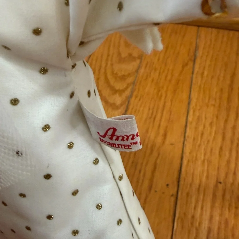 Annalee Christmas angel tree topper star white gold 1983